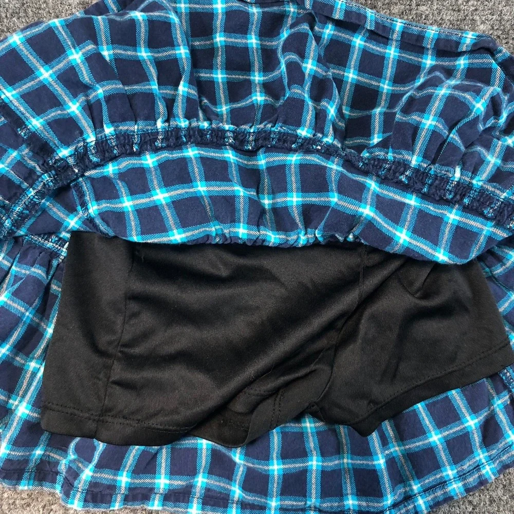 Justice‎ Plaid Ruffle Skirt with Built in Shorts Girls Size 7 Blue